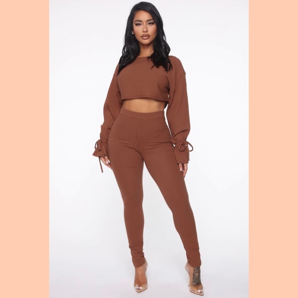 Fashion Nova Pants - Rest up ribbed legging set